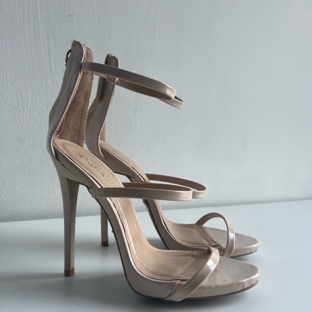 Nude strap heels